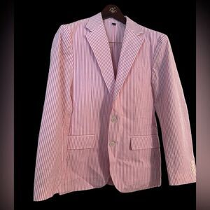 BNWT J Crew Crosby Classic-fit unstructured suit jacket in seersucker 34S $398